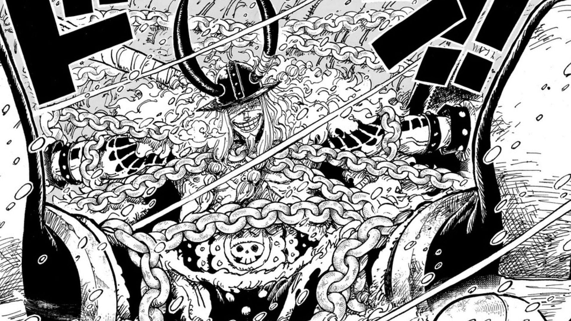 Shanks tied up Loki in Elbaph (Image via Shueisha)